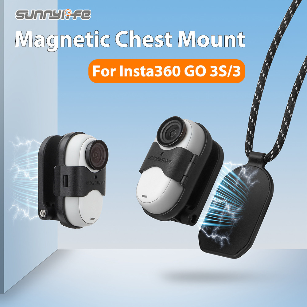 Sunnylife Giá Gắn Ngực Từ Tính cho Insta360 GO 3S/GO 3 + Dây Đeo Cổ - Phụ Kiện Insta360 GO 3S