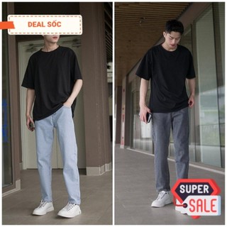 Quần bò baggy nam nữ unisex - quần bò ống suông cao cấp màu xanh đen xám phom rộng pon.mens hà nội hcm