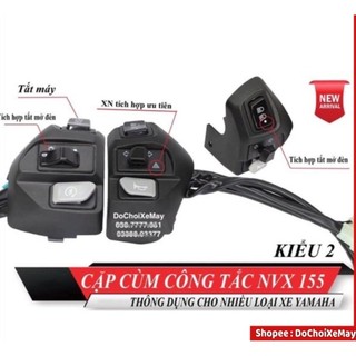 Bộ Cùm công tắc NVX 2 bên dành cho dòng xe Yamaha tích hợp Hazzard cho Exciter 135 Jupiter Nouvo Mio . DoChoiXeMay