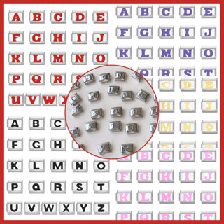 5 Màu Sắc 26 Chữ Cái A-Z Ý Mô Đun Vòng Tay Quyến Rũ Liên Kết Phù Hợp Với 9 Mm Thép Không Gỉ Quyến Rũ Vòng Tay Làm Tay DIY Vòng Tay