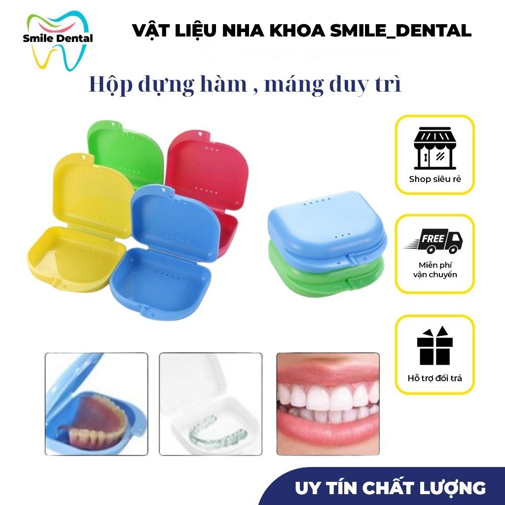 COMBO 10 Hộp hàm đựng khay niềng răng, hàm duy trì, chỉnh nha, máng nha khoa
