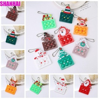 Shanhai Móc Khóa Silicon Hình Ông Già Noel Tuần Lộc Hoạt Hình Phát Nhạc
