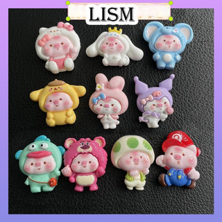 Dụng Cụ Charm Trang Trí Sanrio Piggy Cross-Dressing Doll Set Hoạt Hình Nhựa Trang Sức Phụ Kiện diy Vỏ Điện Thoại Kem Keo Handmade Kẹp Tóc Miếng Dán