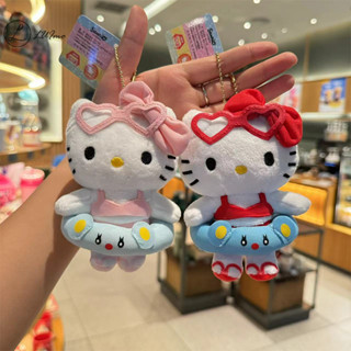 Luimo Sanrio Hello Kitty Sang Trọng Búp Bê Móc Khóa Mặt Dây Chuyền Hoạt Hình Mèo KT Nhồi Bông Sang Trọng Móc Khóa Túi Phụ Kiện Quà Tặng Bé Gái * Bán Chạy
