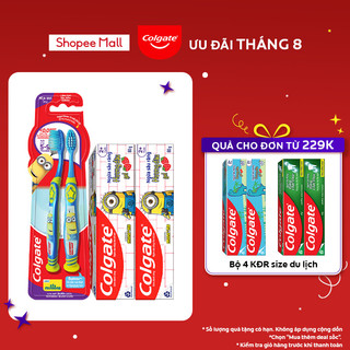 Bộ 2 Kem đánh răng Colgate Minion 80g và 2 bàn chải Colgate Minion cho trẻ em