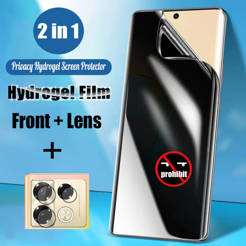 Bảo vệ màn hình Hydrogel bảo mật mềm 2 trong 1 cho infinix Note 40 Pro Plus 4G 5G Phim Hydrogel chống gián điệp + Phim ống kính máy ảnh