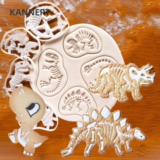 KANNERT 4 Dụng cụ cắt bánh quy khủng long Khuôn dập nổi nhà bếp