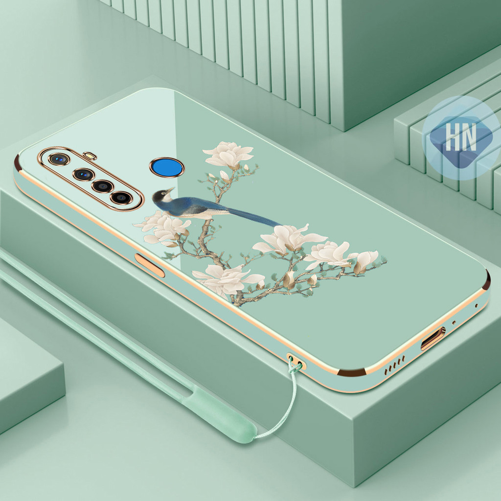Ốp lưng Realme 5 5i 5s 6i c3 5 Pro Tùy chỉnh màu trắng lan chim mạ silicone TPU nhà ở