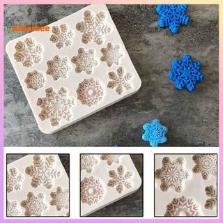 Aislerbee Giáng Sinh Bông Tuyết DIY Fondant Bánh Sô Cô La Bánh Quy Khuôn Silicon Dụng Cụ Nướng Bánh