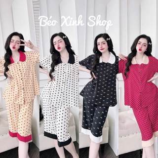 Đồ Bộ - Đồ Ngủ Lửng Pijama Bigsize 50-100kg Cổ Sen Vải Lụa Nhật Lạnh Bộ Ngủ Nữ - A.5203