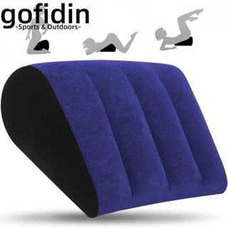 Gối silicon GOFIDIN, Đệm ma thuật bơm hơi hình tam giác nêm, Quà tặng cặp đôi PVC Đổ xô mềm màu xanh + đen Gối tình dục bơm hơi Vị trí tình yêu