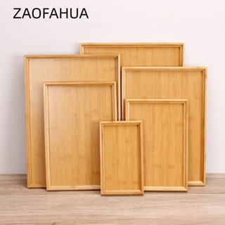 Đĩa ăn ZAOFAHUA, Khay tre màu trơn gia dụng, Phụ kiện nhà bếp hình chữ nhật bằng gỗ bền bỉ Khay đựng bánh mì để giữ trà Bánh mì nướng trái cây