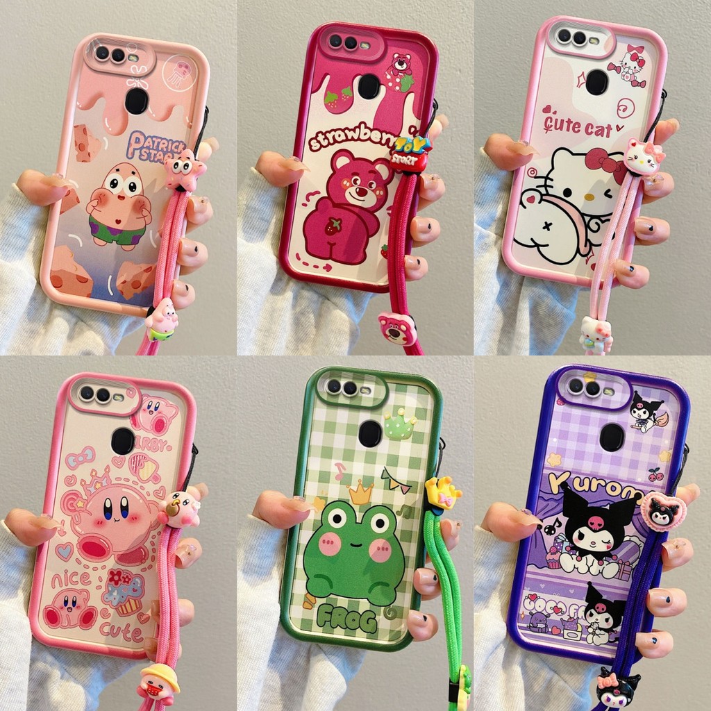 Ốp lưng Oppo F9 Pink KT Cat / Fart Strawberry Bear / Cheese Pie Superstar / Kuromi Grid / Frog Crown