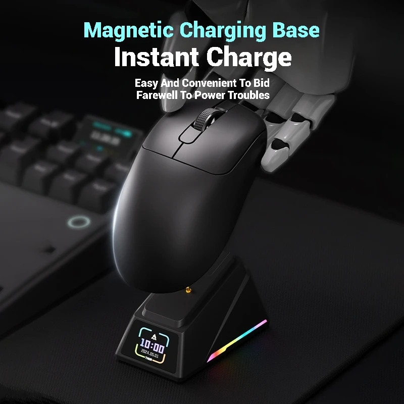 Chuột chơi game không dây Ajazz AJ179 Apex PAW3950 có đế sạc RGB, Game thủ chuột Macro máy tính, Chuột PC tiện dụng nhẹ | BigBuy360 - bigbuy360.vn