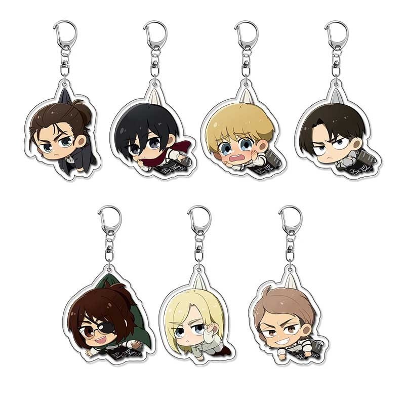 Tấn Công Titan Ackerman Levi Shingeki no Kyojin Armin Eren Cosplay Acrylic Móc Khóa Móc Khóa Mặt Dây