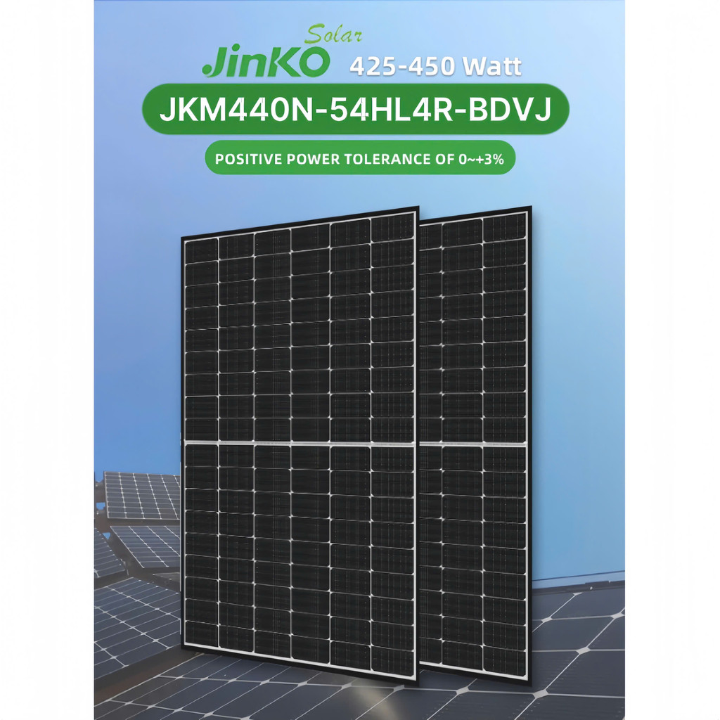 COMBO 8 Tấm Pin Mặt Trời Hai Mặt Kính Jinko Tiger Neo 440W – Bifacial Mono Loại A - JKM440N-54HL4R-B
