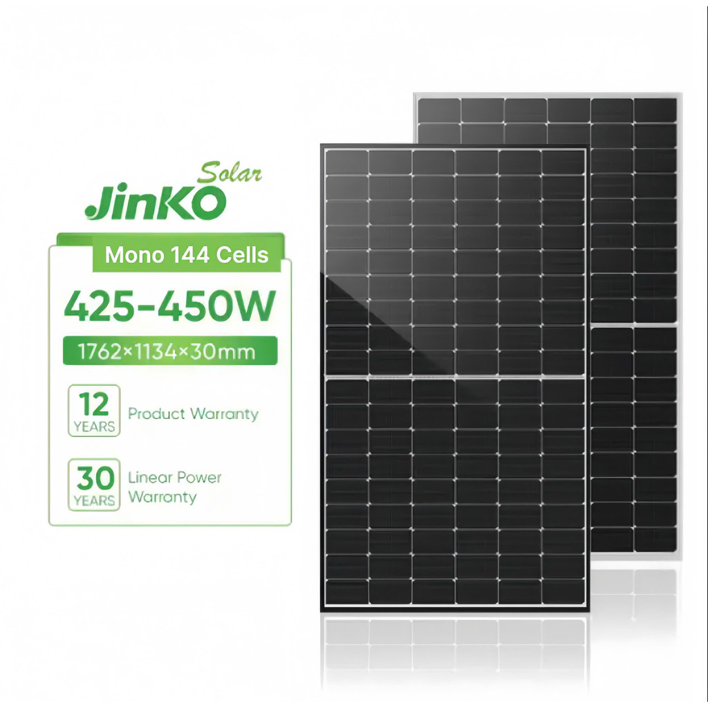 COMBO 10 Tấm Pin Mặt Trời Hai Mặt Kính Jinko Tiger Neo 440W – Bifacial Mono Loại A - JKM440N-54HL4R-