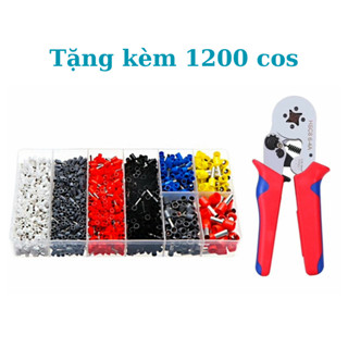 [ Kèm 1200 cos] SALE KHỦNG Kìm bấm cos Vuông - Kìm bấm cos HSC8 6-4A tự điều chỉnh hộp cos pin rỗng 1200 cái cos đủ size