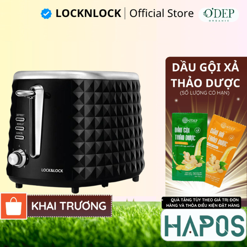 Máy nướng bánh mì 850W sandwich LocknLock Chính hãng, Màu đen  EJB222BLK - HAPOS HOF