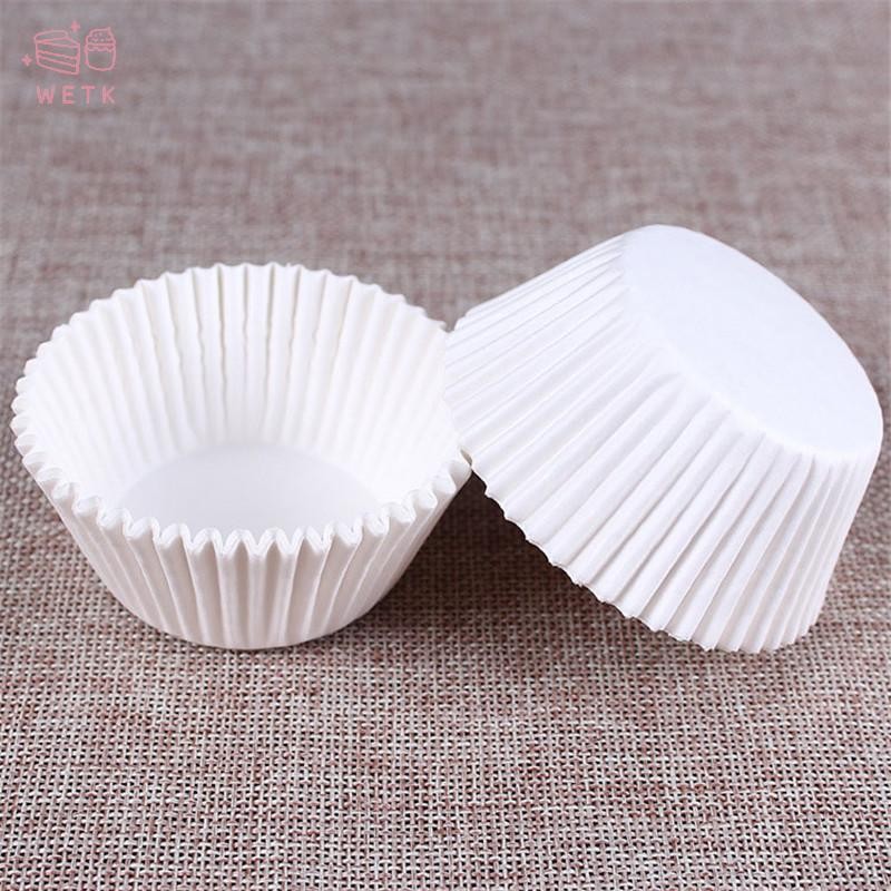 [WETK] 100pcs white cupcake paper cases cupcake paper cups for bakeware cake tools VN