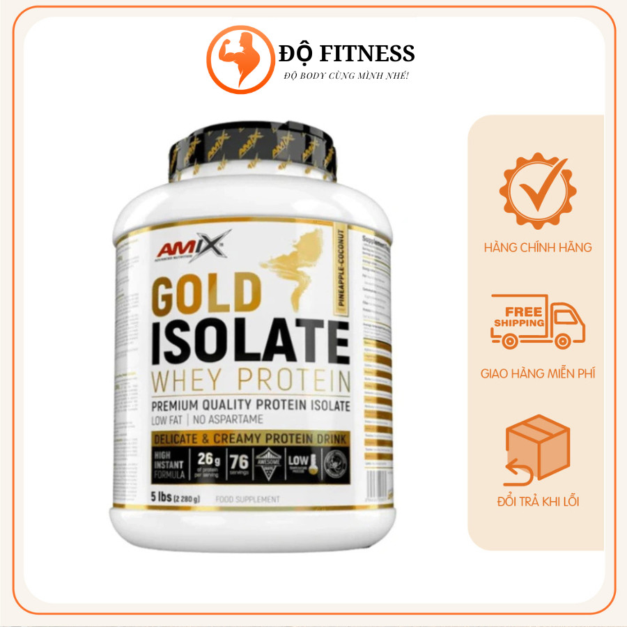 Amix Gold Isolate Whey Protein 5lbs hấp thụ nhanh, phát triển Bổ sung Protein, Tăng Cơ