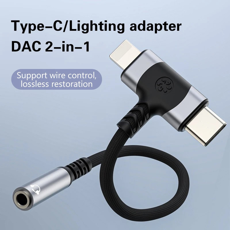 Lightning Sang 3.5 MM Jack Bộ Chuyển Đổi Âm Thanh 2 Trong 1 Loại C Tai Nghe Chuyển Đổi Cho ip 14 13 