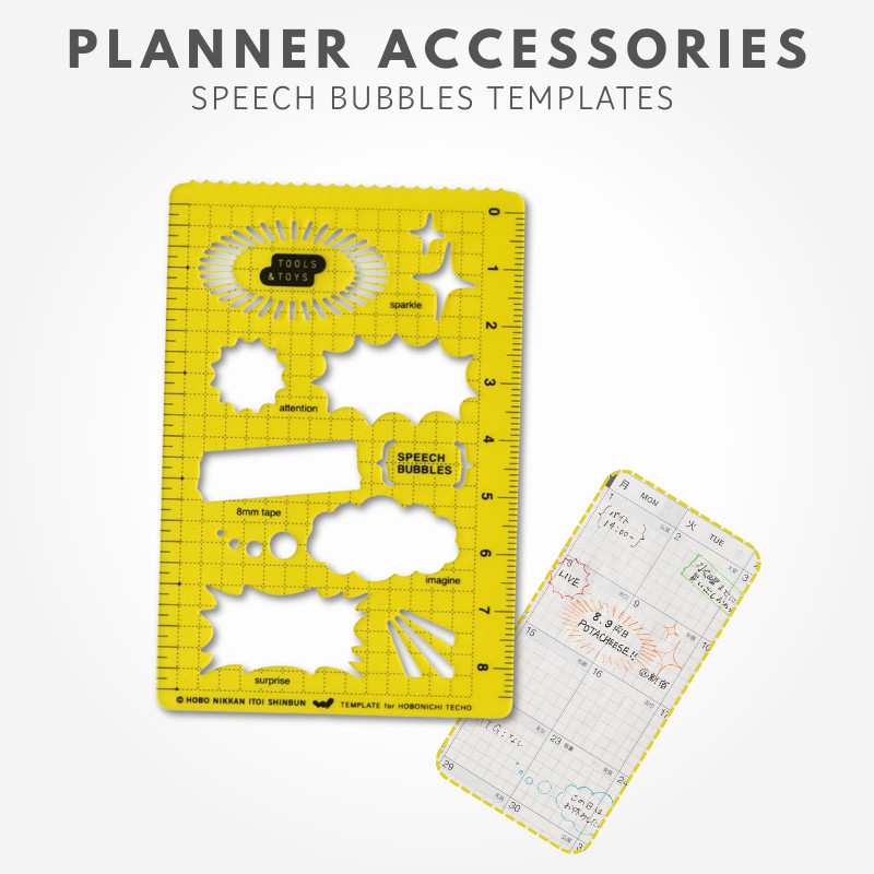Hobonichi Techo Templates Speech Bubbles Planner Accessories, Japan Diary/ Journal Stationery