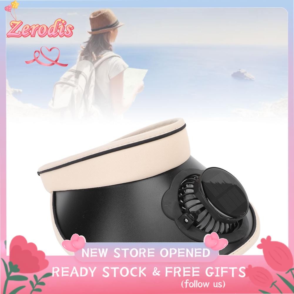 Zerodis Jijaka-vn Yuyte Solar Fan Hat Fishing Fishing Portable unisex Wide Tua Visor với hướng gió đ
