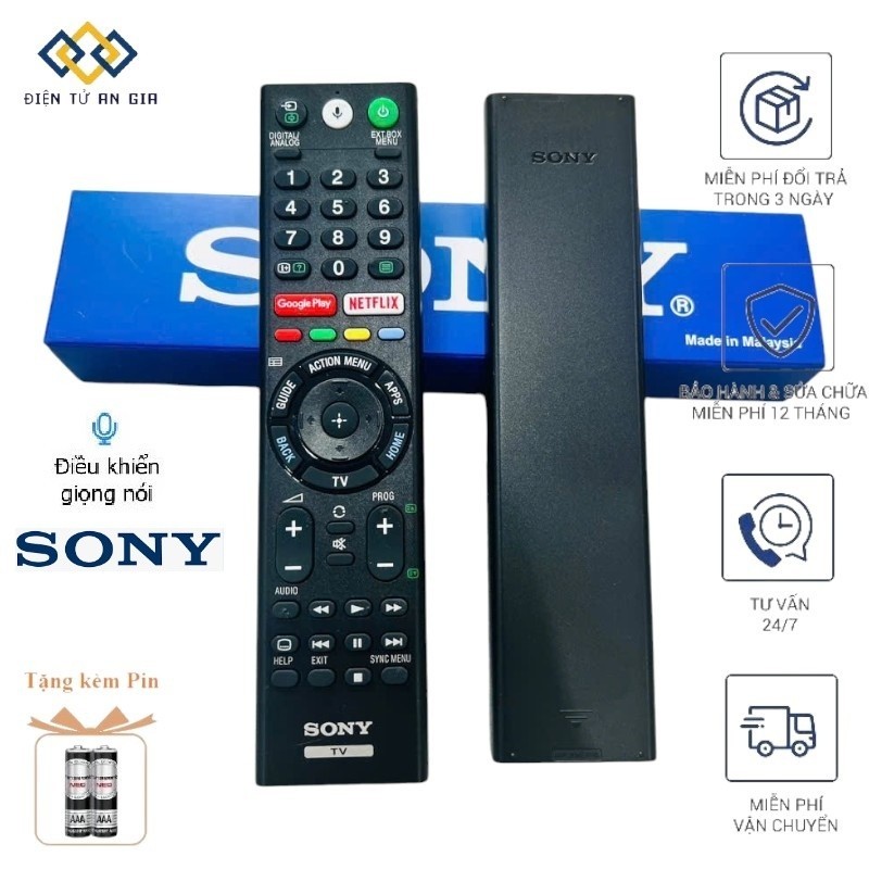 [CHÍNH HÃNG_Made in Malaysia_ PHÍM ÊM] Điều khiển GIỌNG NÓI VOICE tivi SONY TX310P Fullbox+ TẶNG PIN