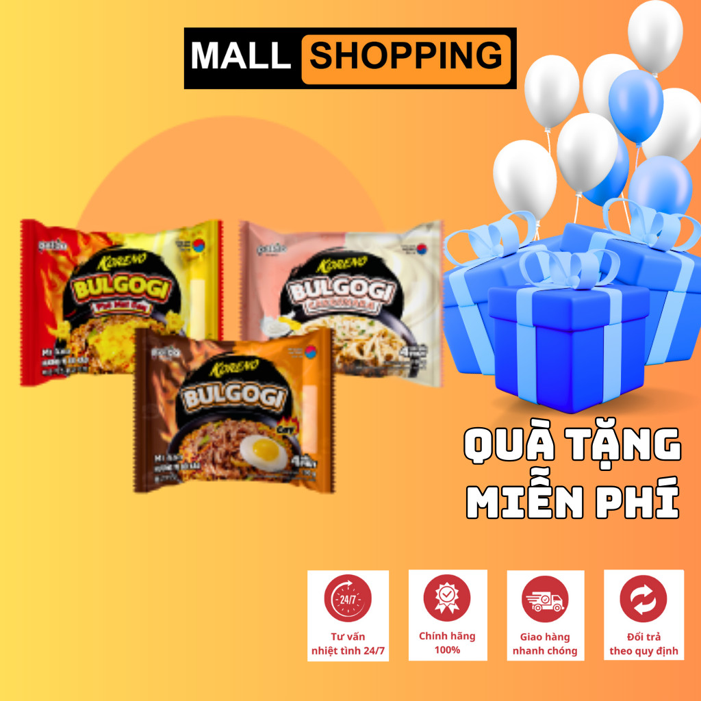 MÌ XÀO KORENO CARBONARA BULGOGI – COMBO 3 VỊ THƠM NGON – GÓI 100G – HÀN QUỐC