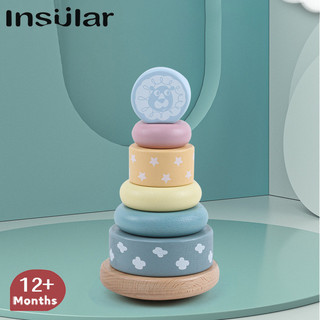 Insular Montessori Rainbow Tower Jenga 3-6 Tuổi Trẻ Em Màu Sắc Kích Thước Nhận Thức Tay Mắt Phối Hợp Huấn Luyện Tumbler Đồ Chơi