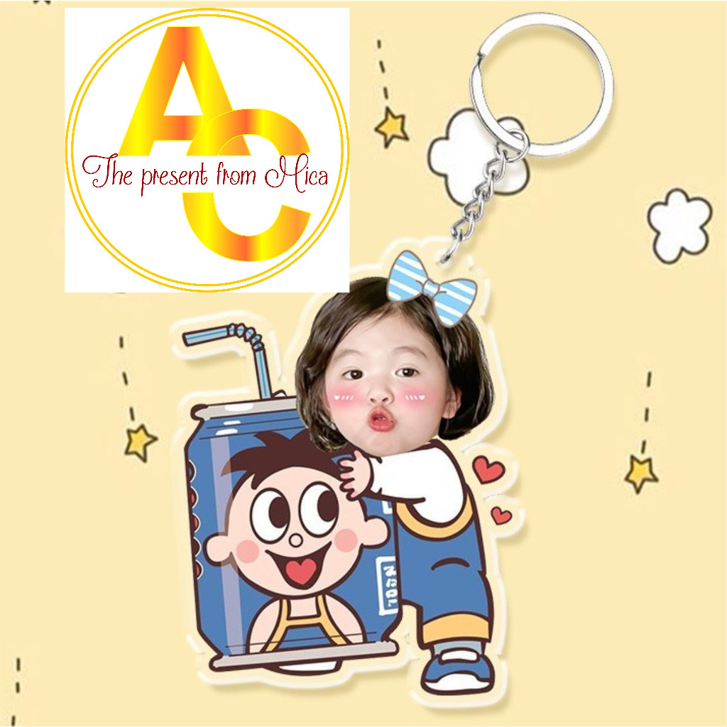 Móc khóa chipi in theo yêu cầu- ghép mặt cho bé - AC GIFT