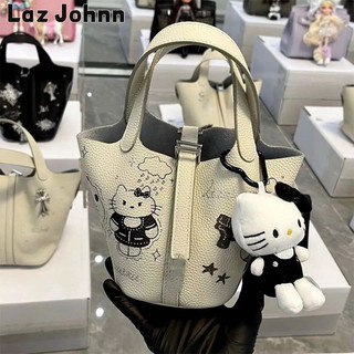 Túi xô in hình Laz Johnn Hello kitty Túi xách giỏ hoạt hình dễ thương