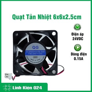 Quạt tản nhiệt 6x6x2.5cm điện áp 24V