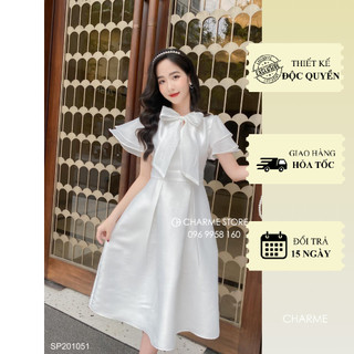 Váy nữ dáng xòe cổ nơ Charme 201051