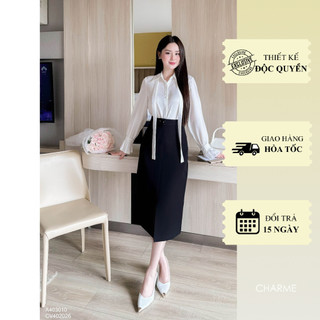 Chân váy dài dáng suông xẻ trước Charme 402026