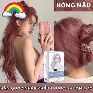  Thuốc nhuộm tóc hồng nâu Không có chất gây hại hóa học Dụng cụ nhuộm tóc miễn phí 