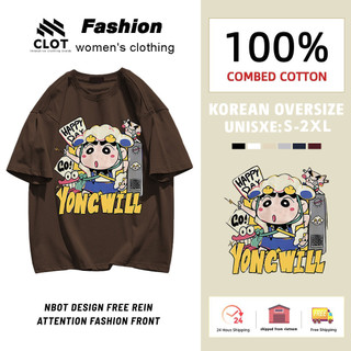 vintage Áo phông local brand nữ ulzzang Nâu form rộng đẹp áo thun Crayon Shin-chan in hình unisex CLOT Y1661
