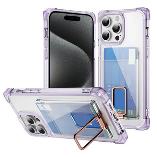 Vỏ trong suốt có khe cắm thẻ cho iPhone 16 15 Pro Max 14 13 Pro Max 15 Plus Vỏ điện thoại bảo vệ trong suốt Kicstand