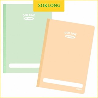  Vở kẻ ngang chấm MS 870 Vờ may dán gáy dot line B5 80 trang KLONG 70GSM giấy trắng bìa màu pastel 