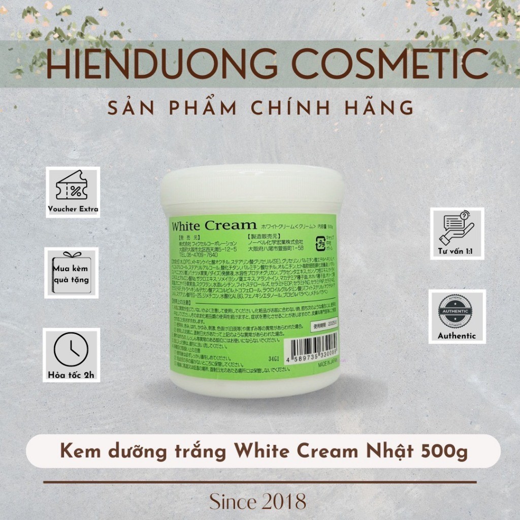 Kem dưỡng trắng da body White Cream Tone Up Nhật Bản (nội địa Nhật) 500g/100g