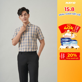 Áo sơ mi nam cộc tay may 10 form regularfit mã 010124011