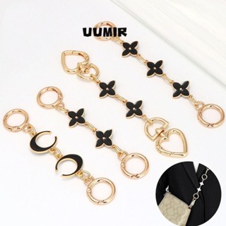 UUMIR Dây chuyền túi, Dây đai túi có thể tháo rời bằng hợp kim kẽm, Túi xách hình cỏ ba lá DIY Phụ kiện túi mở rộng