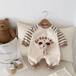 Búp bê dài tay cho bé onesie 0-2 tuổi quần áo trẻ em nam nữ chữ cái bé hajis váy hàng tuần thủy triều