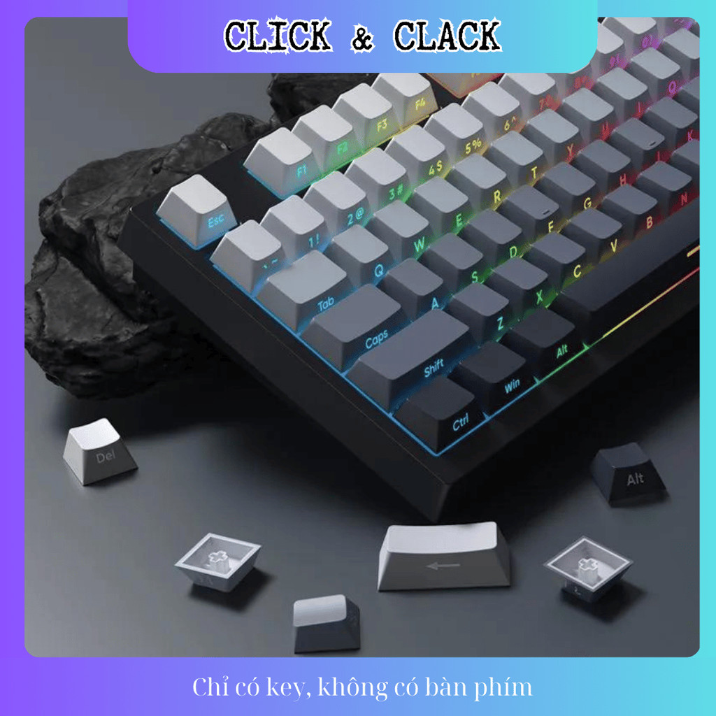 Keycap xuyên led gradient ninja (Side Print) mạch xuôi - PBT doubleshot Dùng Cho Bàn Phím Cơ Led RGB | BigBuy360 - bigbuy360.vn