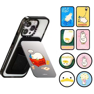Casetigg Vịt Lười Dễ Thương Chất Lượng Cao Chủ Thẻ Đứng Siêu Từ Vòng Khóa Cho iPhone Đa Năng Di Động Di Động Giá Đỡ Tương Thích Samsung