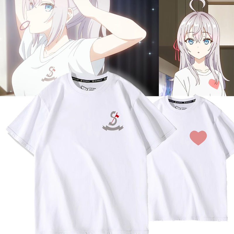 Áo thun Alisa Mikhailova Kujou (Anime Alya Đôi khi giấu cảm giác bằng tiếng Nga) Cos Quần áo ngắn ta