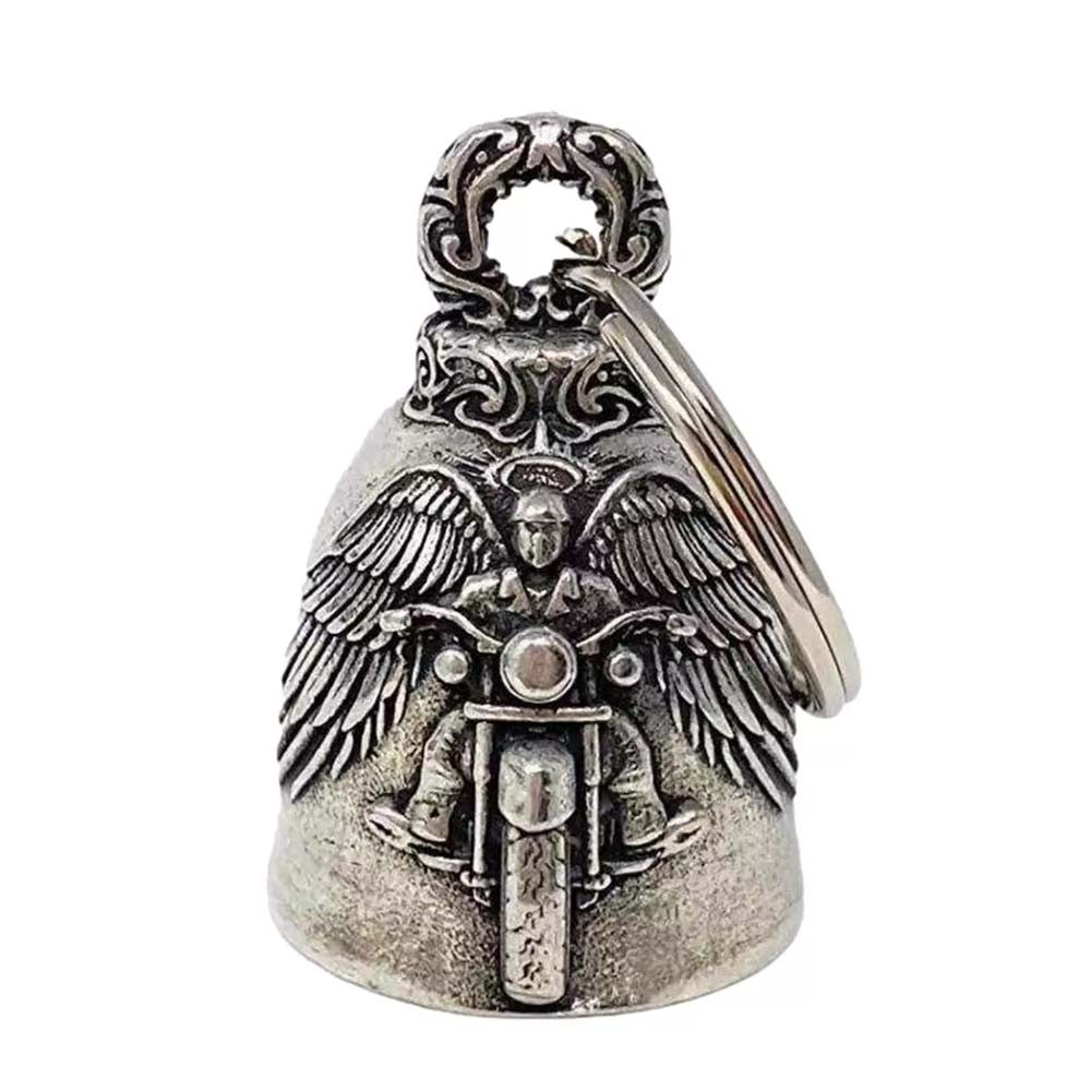 Gremlin Motorcycle Biker Bell Hanger Guardian Angel Wing Lucky Charm Protect