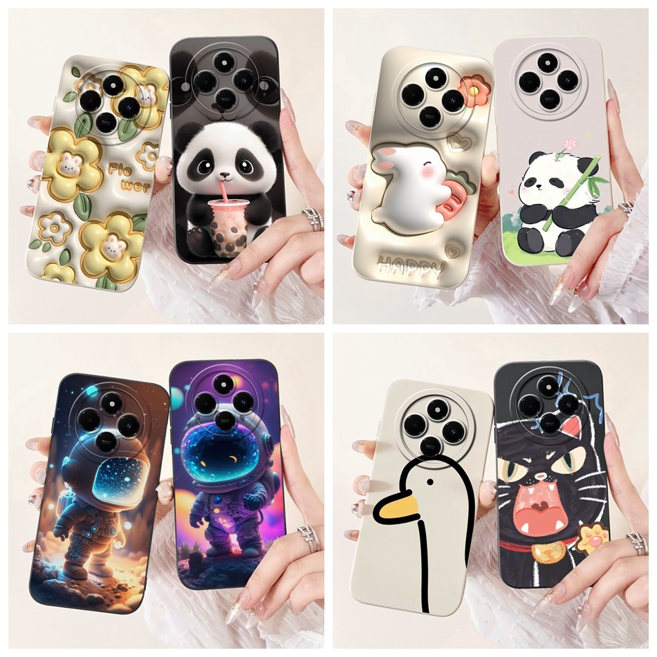 Ốp điện thoại hoạt hình hình hình thỏ gấu trúc dễ thương Xiaomi Redmi 14C Vỏ silicon mềm bảo vệ ống kính Redmi 14C