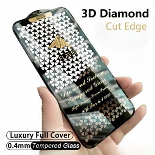   Mới 16  Kính cường lực sang trọng 3D Diamond Cut Edge cho IPhone 16 15 14 12 Pro Max Bảo vệ màn hình 13 11 IPhone14 Plus X R XS XR Full Cover Film 